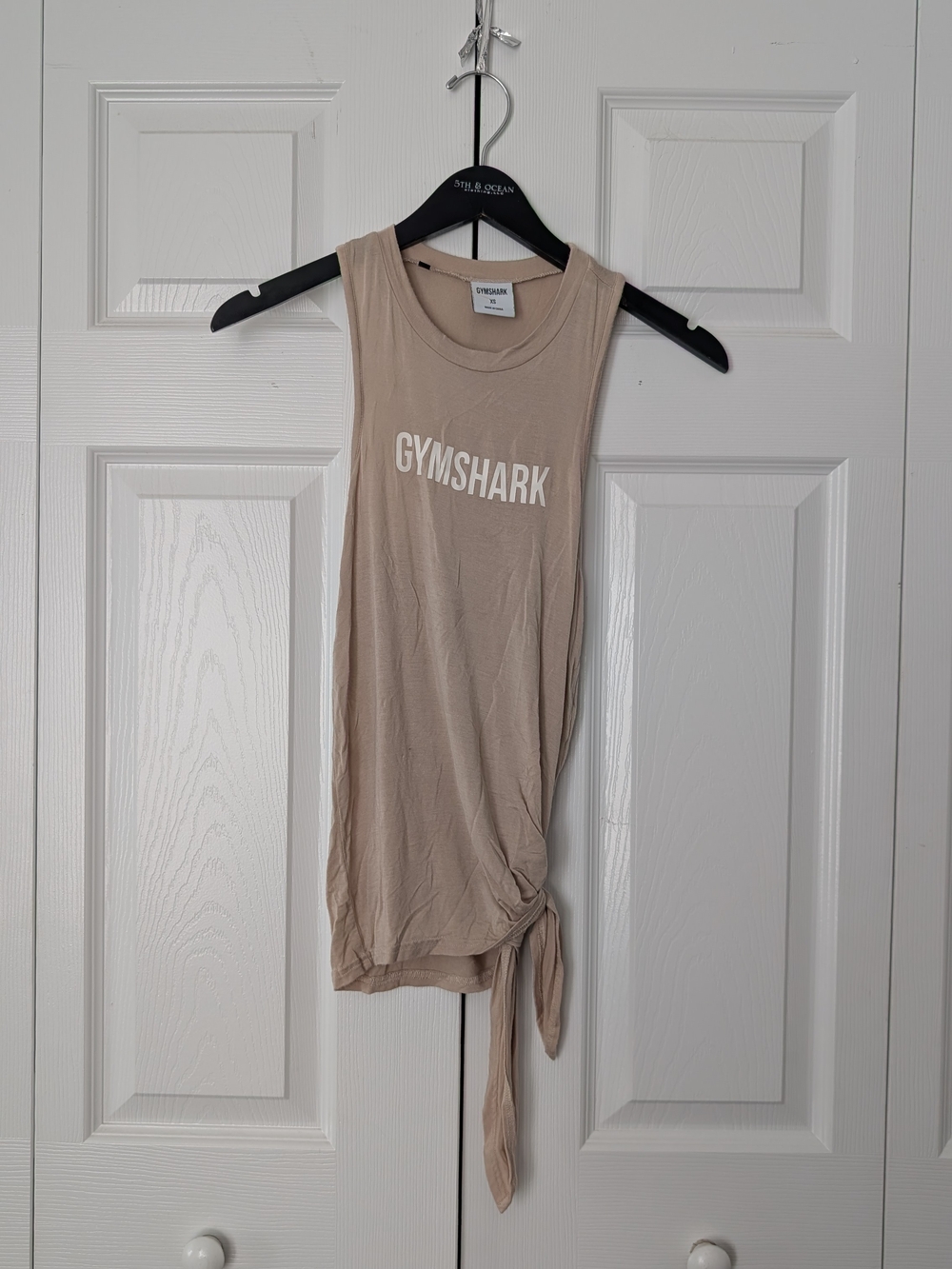 Gymshark Beige Side-Tie Muscle Tank
